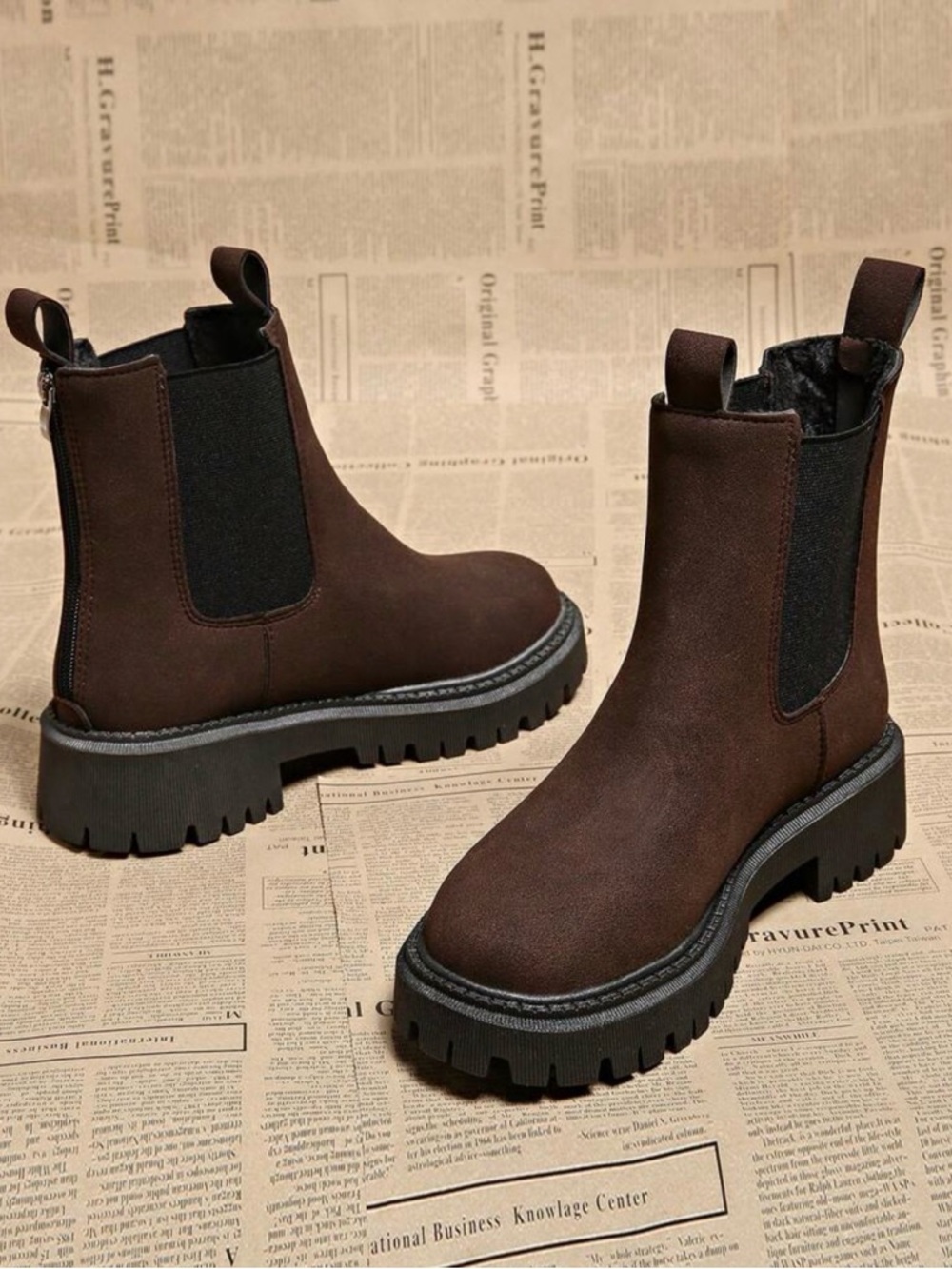 New dark brown boots